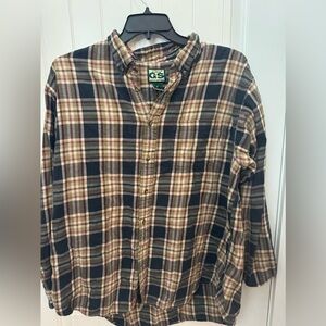 Gander Mountain Guide Series Shirt XL Men's Plaid Shirt - Black and Tan a
